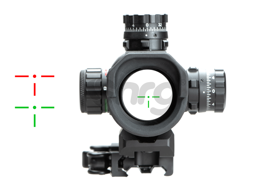 Leapers T-Dot Rosu/Verde ITA 6 Inch Negru