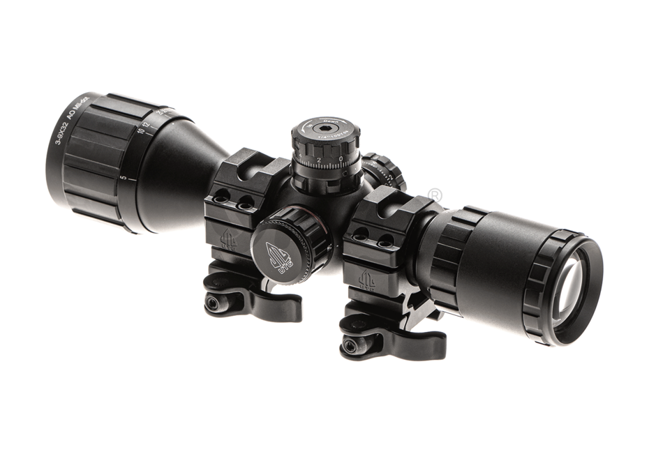 Leapers luneta BugBuster AO RGB Mil-dot 3-9x32 1'' cu inele QD 9