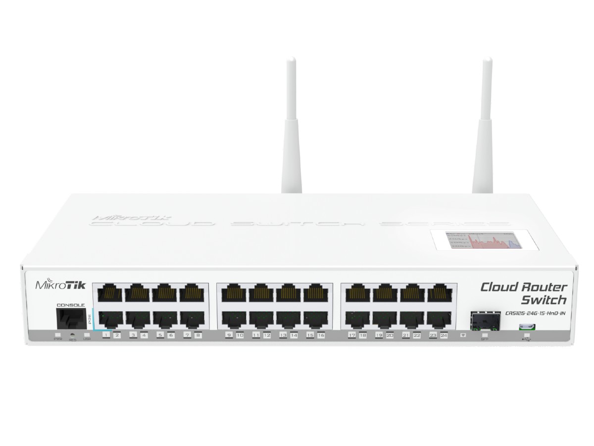 Cloud Router Switch, 24 x Gigabit, 1 x SFP, RouterOS L5