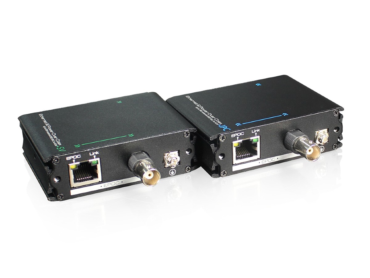 Extender date+PoE (EPOC) pe cablu Coaxial/UTP, 400-500 metri