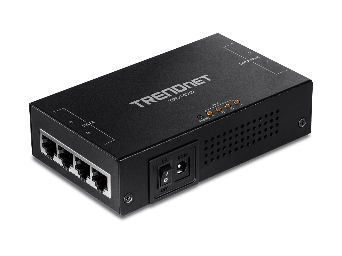 Injector Gigabit 4 x PoE+, putere 65W - TRENDnet