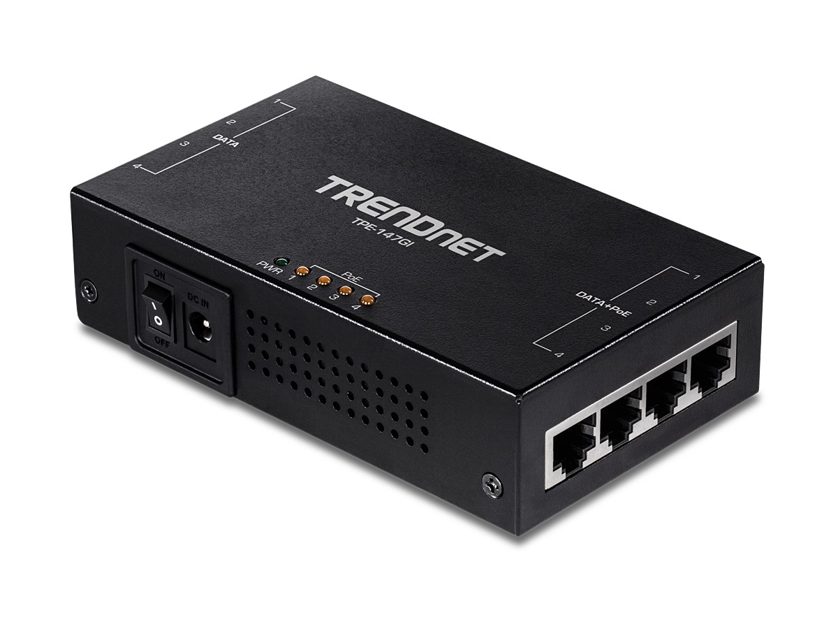 Injector Gigabit 4 x PoE+, putere 65W - TRENDnet