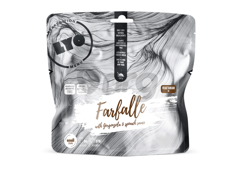 LyoFood Farfalle cu Gorgonzola si Sos de Spanac 370g