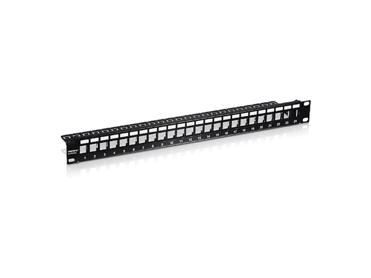 Patch Panel ecranat 24 porturi blank keystone 1U 2