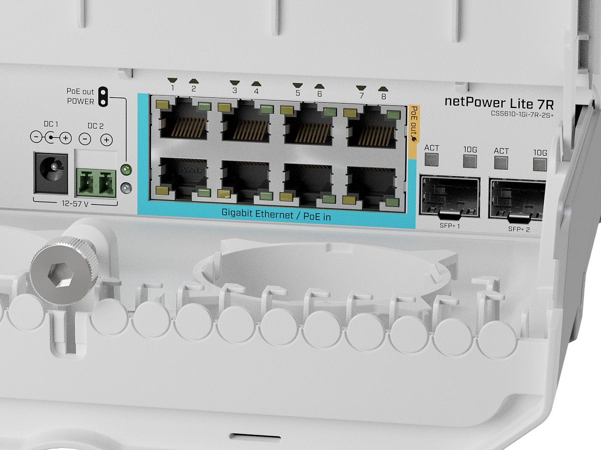 Smart Switch outdoor, 8 x Gigabit (7 PoE in), 2 x SFP+ 10Gbps