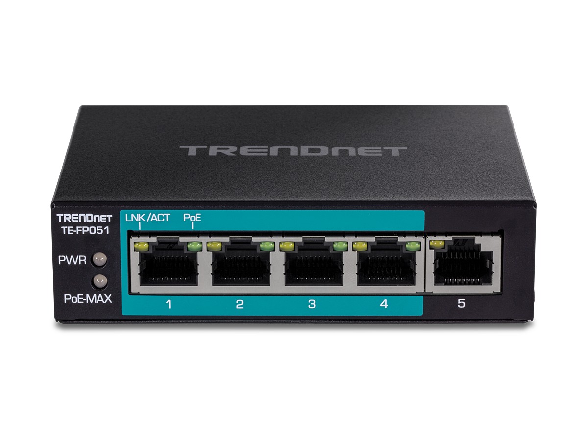 Switch 4 porturi Fast Ethernet Long Range 250m PoE+ 60W, 1 port Fast Ethernet - TRENDnet