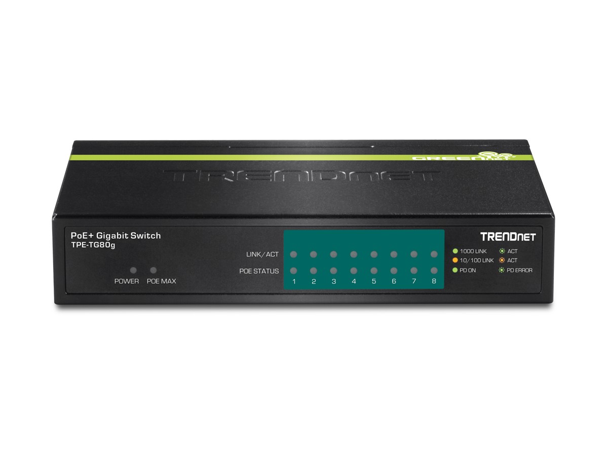 Switch 8 porturi Gigabit PoE/PoE+ 123W - TRENDnet