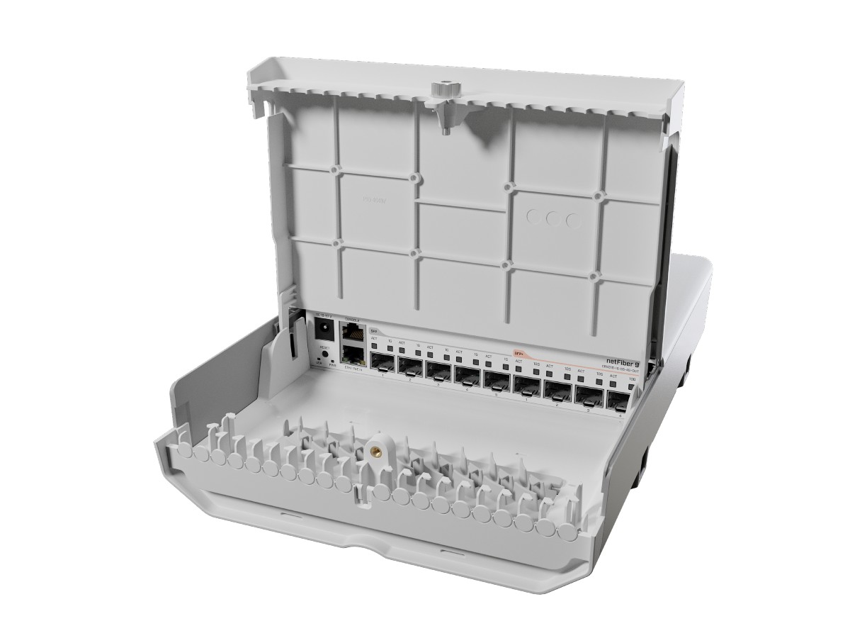 Switch netFiber 9, 4 x SFP+ 10G, 5 x SFP 1G, 1 x Gigabit (PoE-In), outdoor